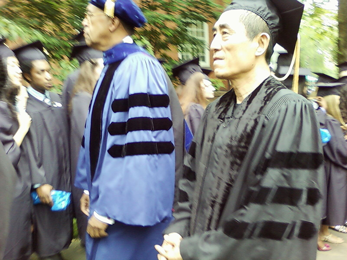 Zhang Yimou about to receive an honorary doctorate in 2010.